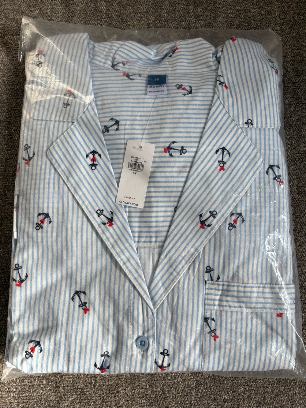 NWT Old Navy Women’s Poplin Pajama Pant Set Anchor Print - Picture 5 of 9